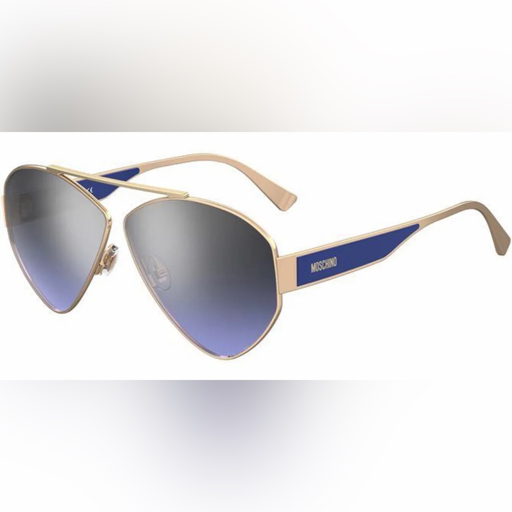 Moschino Gold-Tone Geometric Aviator Sunglasses - MOS084S Women's